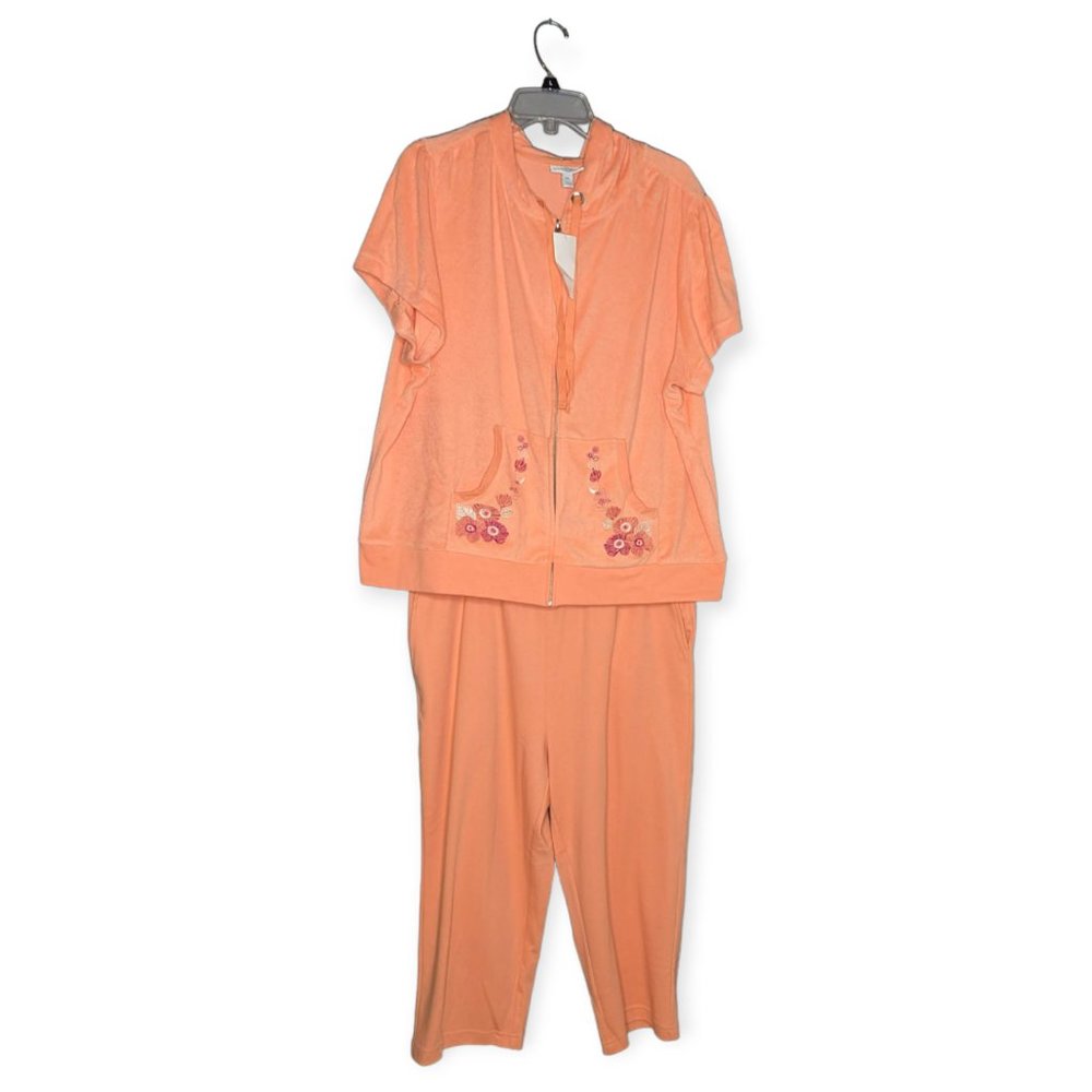 NWT Fashion Bug Coral 2 Piece Lounge Outfit 2X